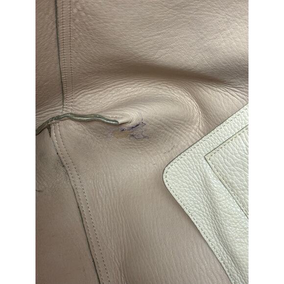 Cuyana Small Easy Tote Beige Pebbled Leather 14" Laptop Handbag Shoulder Bag - Picture 9 of 9